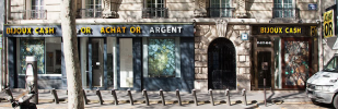 Façade de la boutique de rachat d'argent
